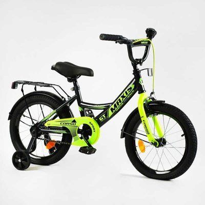 Велосипед 16" дюймів 2-х колісний "CORSO" MAXIS CL-16029 (1) ручне гальмо, дзвіночок, сидіння з ручкою, додаткові колеса, ЗІБРАНИЙ НА 75, в коробці 143335 фото