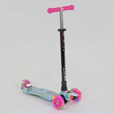 Самокат А 25533 / 779-1331 MAXI "Best Scooter" (1) пластмасовий, 4 колеса PU, СВІТЛО, трубка керма алюмінієва, d = 12см, в коробці 78791 фото
