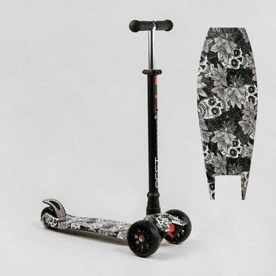 Самокат триколісний MAXI S - 12208 (1) &ldquo;Best Scooter&rdquo;, кермо знімне, колеса PU зі світлом, переднє 130х25 мм, задні здвоєні 80х45 мм, в коробці 111817 фото