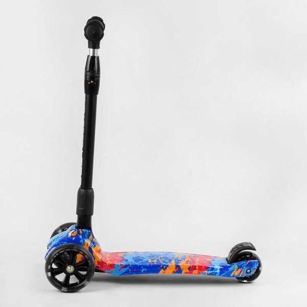 Самокат трехколесный Best Scooter 82-961 MAXI (6) складной алюминиевый руль, 3 колеса PU со светом, переднее 130х35 мм, заднее 80х45 мм, в коробке 105405 фото