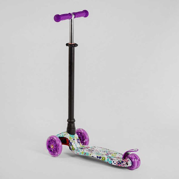 Самокат А 25535/ 779-1333 MAXI "Best Scooter" (1) пластмасовий, 4 колеса PU, СВІТЛО, трубка керма алюмінієва, d = 12см, в коробці 78795 фото