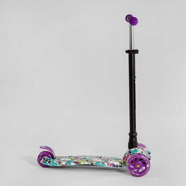 Самокат А 25535/ 779-1333 MAXI "Best Scooter" (1) пластмасовий, 4 колеса PU, СВІТЛО, трубка керма алюмінієва, d = 12см, в коробці 78795 фото