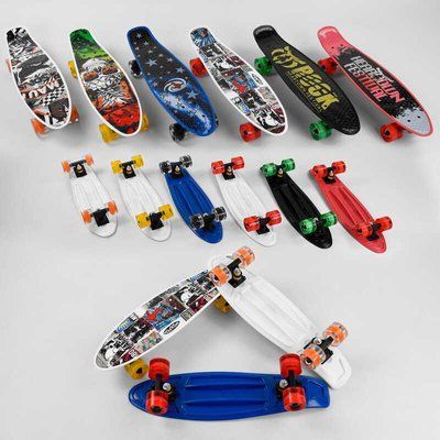 Скейт Пенні борд S 00164 Best Board (6) 6 видів, колеса PU, d = 6 см, світяться 67932 фото