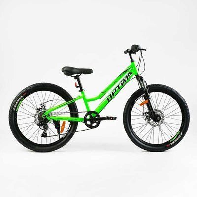 Велосипед Спортивний Corso &laquo;OPTIMA&raquo; 24" дюйми TM-24326 (1) рама алюмінієва 11``, обладнання Shimano RevoShift 7 швидкістей, зібран на 75 138370 фото