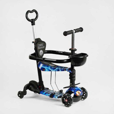 Самокат 5в1 LS-70036 (1) Best Scooter, з ДОП. КОЛЕСАМИ, захисний бампер, PU колеса зі світлом, в коробці 131499 фото