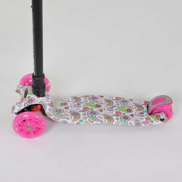 Самокат А 25598 /779-1341 MAXI "Best Scooter" (1) пластмасовий, 4 колеса PU, СВІТЛО, трубка керма алюмінієва, d = 12 см, в коробці 83270 фото