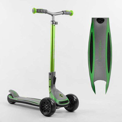 Самокат триколісний Best Scooter G-32203 MAXI (4) складане алюмінієве кермо, передні колеса PU 135х50мм, задні 80х50мм, зі світлом, в коробці 105880 фото