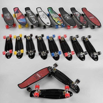 Скейт Пенні борд S-00635 (8) Best Board, 8 видів, колеса PU світяться, d = 6 см 102052 фото