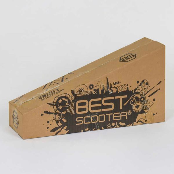 Самокат А 25600 /779-1343 MAXI "Best Scooter" (1) пластмассовый, 4 колеса PU, СВЕТ, трубка руля алюминиевая, d=12см, в коробке 83272 фото