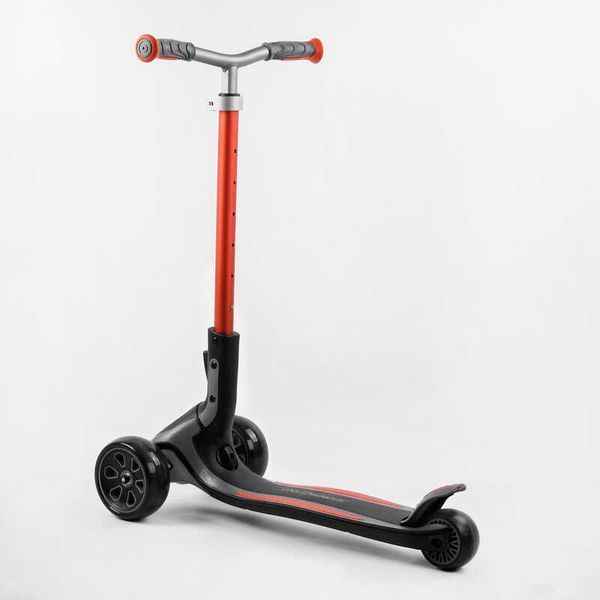 Самокат трехколесный Best Scooter G-43304 MAXI (4) складной алюминиевый руль, передние колеса PU 135х50мм. заднее 80х50мм, со светом, в коробке 105881 фото