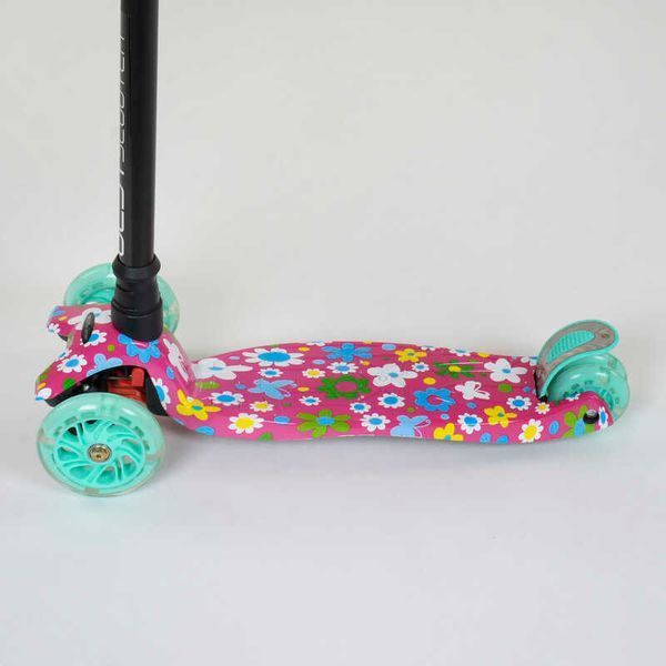 Самокат А 25600 /779-1343 MAXI "Best Scooter" (1) пластмассовый, 4 колеса PU, СВЕТ, трубка руля алюминиевая, d=12см, в коробке 83272 фото
