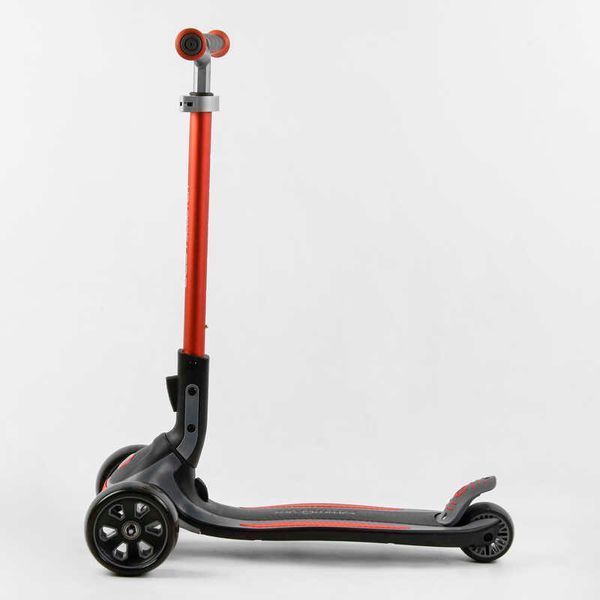 Самокат трехколесный Best Scooter G-43304 MAXI (4) складной алюминиевый руль, передние колеса PU 135х50мм. заднее 80х50мм, со светом, в коробке 105881 фото