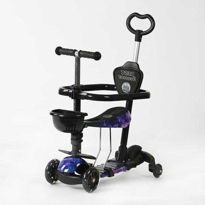 Самокат 5в1 LS-90225 (1) Best Scooter, з ДОП. КОЛЕСАМИ, захисний бампер, PU колеса зі світлом, в коробці 130219 фото
