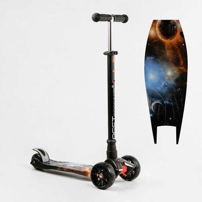 Самокат триколісний MAXI S - 10743 (1) &ldquo;Best Scooter&rdquo;, кермо знімне, колеса PU зі світлом, переднє 130х25 мм, задні здвоєні 80х45 мм, в коробці 111810 фото