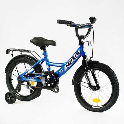 Велосипед 16" дюймів 2-х колісний "CORSO" MAXIS CL-16165 (1) ручне гальмо, дзвіночок, сидіння з ручкою, додаткові колеса, ЗІБРАНИЙ НА 75, в коробці 143336 фото