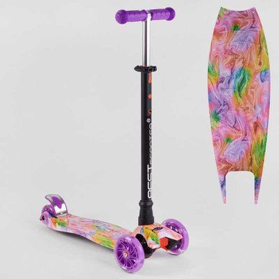 Самокат 779-2435 MAXI "Best Scooter" (1) пластмасовий, 4 колеса PU, СВІТЛО, трубка керма алюмінієва, d=12см, в коробці 116116 фото