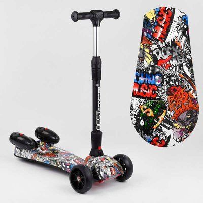 Самокат "Best Scooter" MAXI" 17723 з парогенератором (4) МУЗИКА, ДИМ, ТУРБІНИ, пластмасовий, колеса PU 120х40мм, складне алюмінієве кермо, в коробці 100067 фото