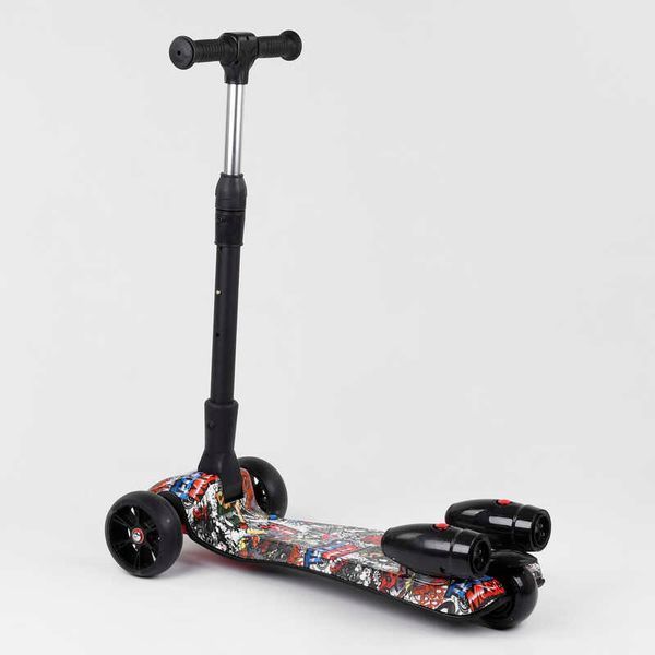 Самокат "Best Scooter" MAXI" 17723 с парогенератором (4) МУЗЫКА, ДЫМ, ТУРБИНЫ, пластмассовый, колеса PU 120х40мм, складной алюминиевый руль, в коробке 100067 фото