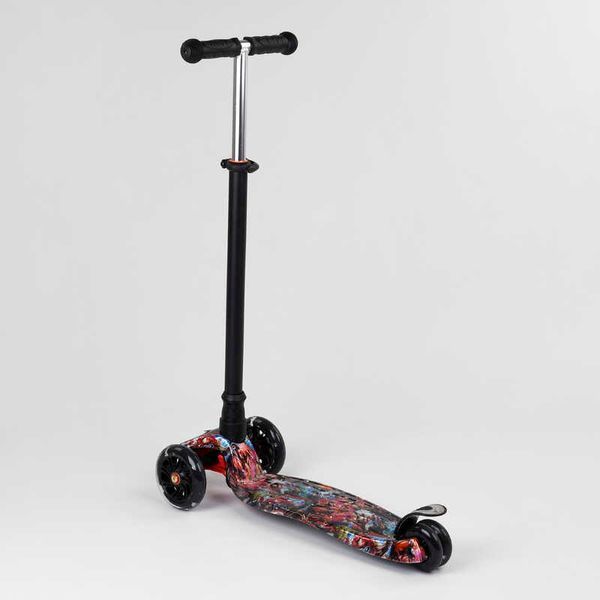 Самокат A 25780 / 779-1544 MAXI "Best Scooter" (1) пластмасовий, 4 колеса PU, СВІТЛО, трубка керма алюмінієва, d = 12см, в коробці 99642 фото