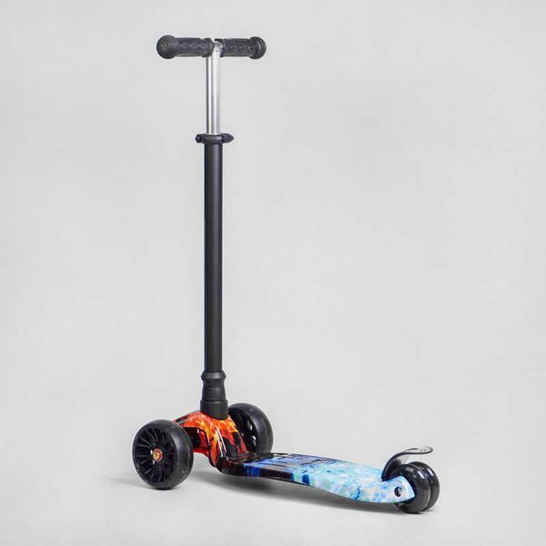 Самокат трехколесный MAXI S - 10808 (1) &ldquo;Best Scooter&rdquo;, съемный руль, колеса PU со светом, переднее 130х25 мм, задние сдвоенные 80х45 мм, в коробке 114189 фото