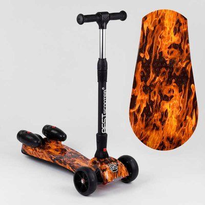 Самокат "Best Scooter" MAXI"89341 з парогенератором (4) МУЗИКА, ДИМ, ТУРБІНИ, пластмасовий, колеса PU 120х40мм, складне алюмінієве кермо, в коробці 100061 фото