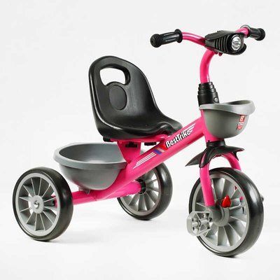 Велосипед 3-х колісний BS-20470 "Best Trike" (1) колеса EVA переднє 12&rsquo;&rsquo;, заднє 10&rsquo;&rsquo;, сталева рама, фара з музикою та світлом, 2 кошики, в коробці 147570 фото