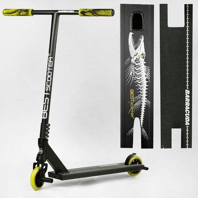Самокат трюковий BC-30111 Best Scooter(4) "Barracuda" HIC-система, ПЕГИ, алюмінієвий диск та дека, колеса PU 110мм, ширина керма 58 см 112990 фото