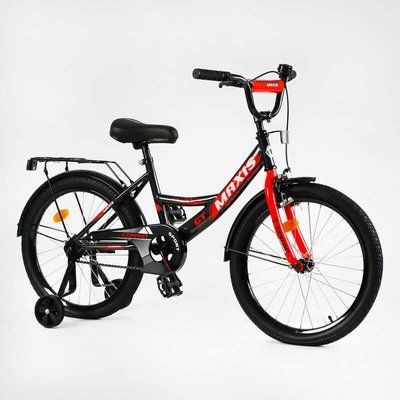Велосипед 20" дюймів 2-х колісний "CORSO" MAXIS CL-20475 (1) ручне гальмо, дзвіночок, додаткові колеса, ЗІБРАНИЙ НА 75, в коробці 143322 фото