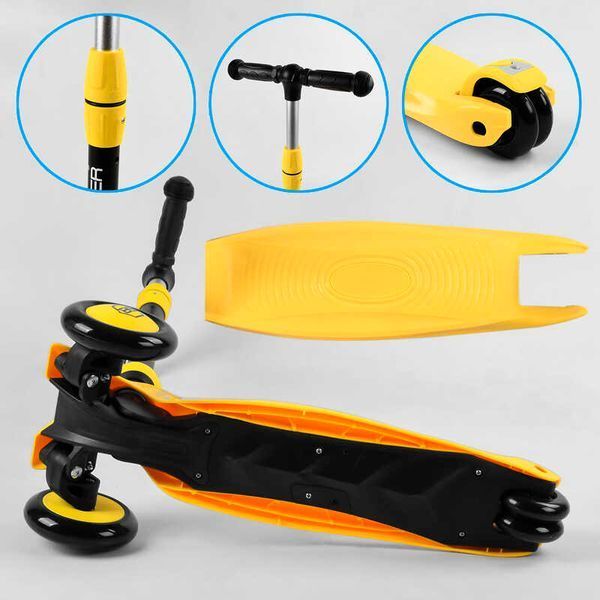 Самокат-велобег 3в1 трехколесный BS-38804 (4) Best Scooter, 3 колеса PU со светом, сидение, амортизаторы, родительская ручка 105637 фото