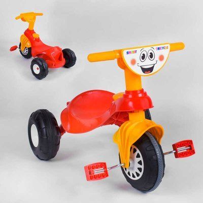 Дитячий велосипед Pilsan My Pet 07-132 (1) КРАСНО-ЖОВТИЙ, з клаксоном, в коробці 90581 фото