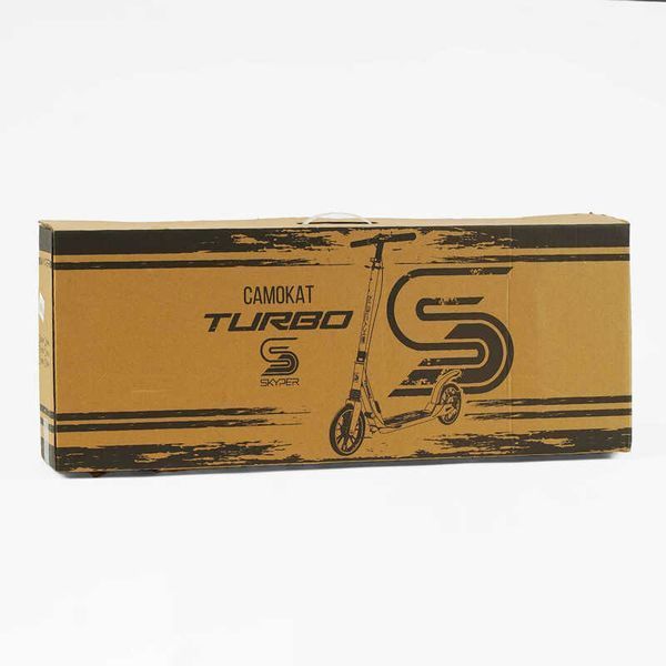 Самокат Skyper "Turbo" TR-91140 (4) сталева рама, ручне дискове гальмо, діаметр PU коліс - 200мм, 2 амортизатори, в коробці 146089 фото