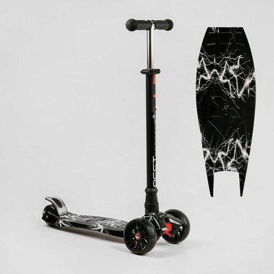 Самокат триколісний MAXI S - 10911 (1) &ldquo;Best Scooter&rdquo;, знімне кермо, колеса PU зі світлом, переднє 130х25 мм, задні здвоєні 80х45 мм, в коробці 111811 фото