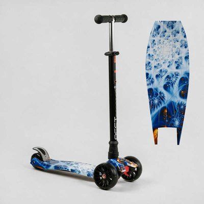 Самокат триколісний MAXI S - 11102 (1) &ldquo;Best Scooter&rdquo;, кермо знімне, колеса PU зі світлом, переднє 130х25 мм, задні здвоєні 80х45 мм, в коробці 111812 фото