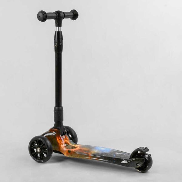 Самокат триколісний Best Scooter 43-635 MAXI (6) складане алюмінієве кермо, 3 колеса PU зі світлом, переднє 130х35 мм, заднє 80х45 мм, в коробці 105422 фото