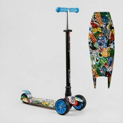 Самокат триколісний MAXI S - 11901 (1) &ldquo;Best Scooter&rdquo;, кермо знімне, колеса PU зі світлом, переднє 130х25 мм, задні здвоєні 80х45 мм, в коробці 111816 фото