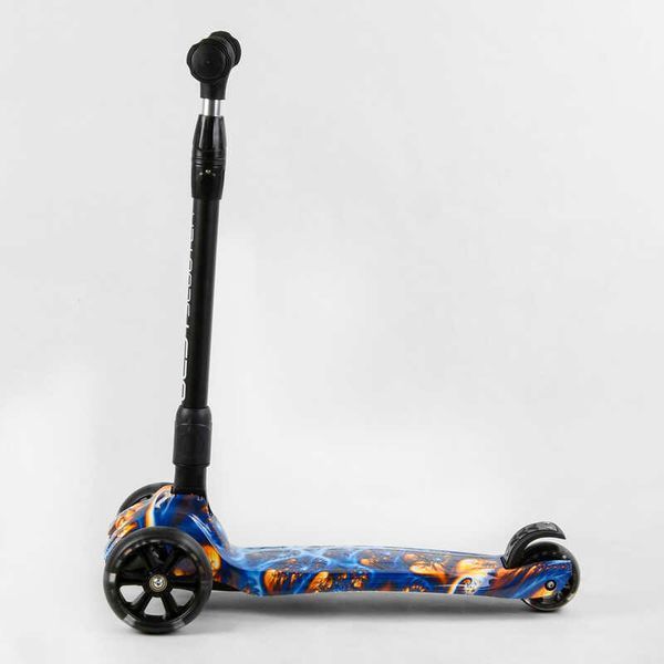 Самокат трехколесный Best Scooter 54-704 MAXI (6) складной алюминиевый руль, 3 колеса PU со светом, переднее 130х35 мм, заднее 80х45 мм, в коробке 105401 фото